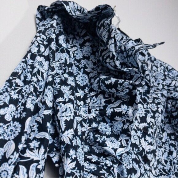 Zara Floral Poplin Ruffle Jumpsuit XS Blue Belted SS20 Blogger Fav TRF - Picture 8 of 15